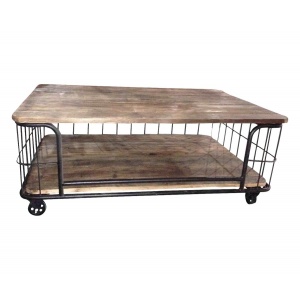 Table basse cage industrielle