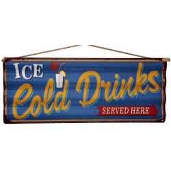 Plaque rectangulaire " Cold Drinks"
