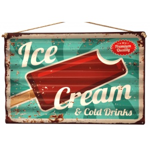 Plaque rectangulaire " Ice Cream"