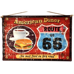 Plaque rectangulaire "American Diner"