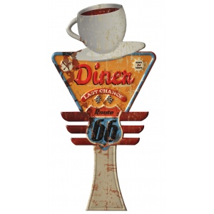 Plaque Mural "Diner Route 66"