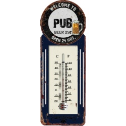 Thermometre mural "Pub"
