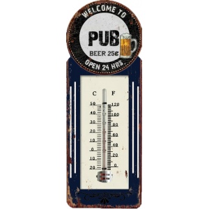 Thermometre mural "Pub"