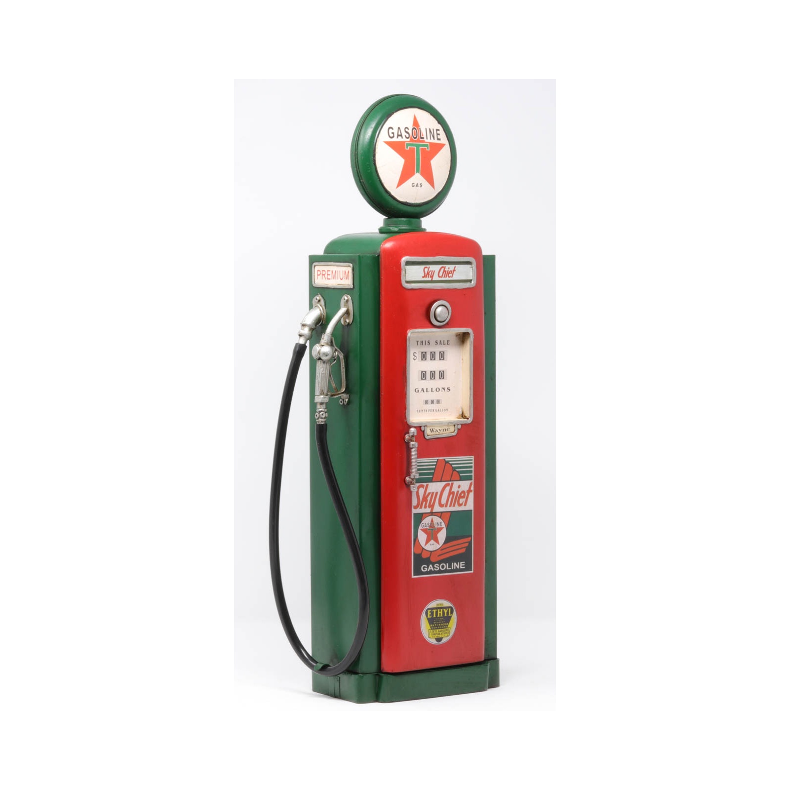 Pompe à essence vert/rouge - JP2B Décoration