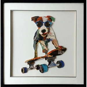 Chien sur Skate