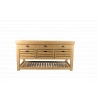 Gary kitchen island in recycled wood, 183 cm, 16 drawers, industrial style